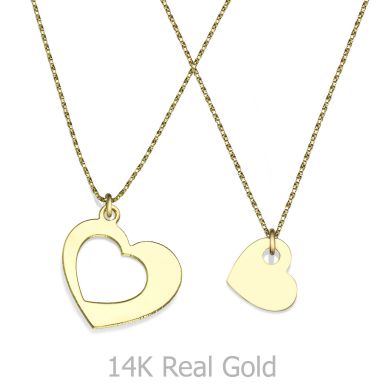 For Mother & Daughter - Hearts in Yellow Gold