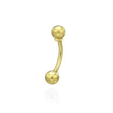 Curved Barbell Piercing in 14K Yellow Gold