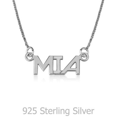 925 Sterling Silver Name Necklace "Stone" English