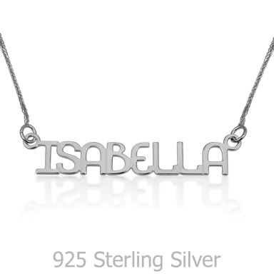 925 Sterling Silver Name Necklace "Coral" English