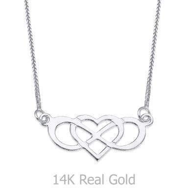 Pendant and Necklace in White Gold - Infinite Heart