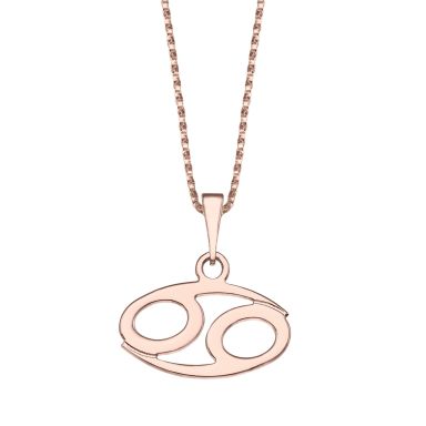 Pendant and Necklace in 14K Rose Gold - Cancer