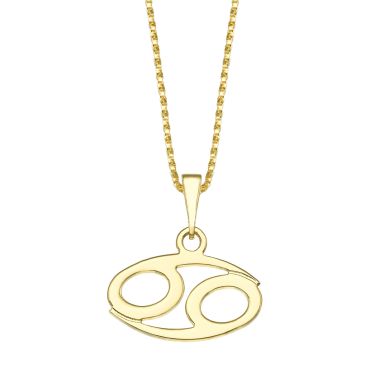 Pendant and Necklace in 14K Yellow Gold - Cancer