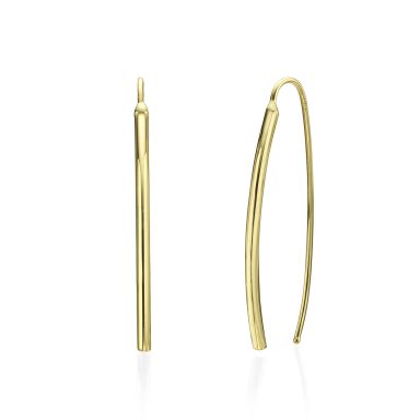 14K Yellow Gold Women's Earrings - Golden Tubes
