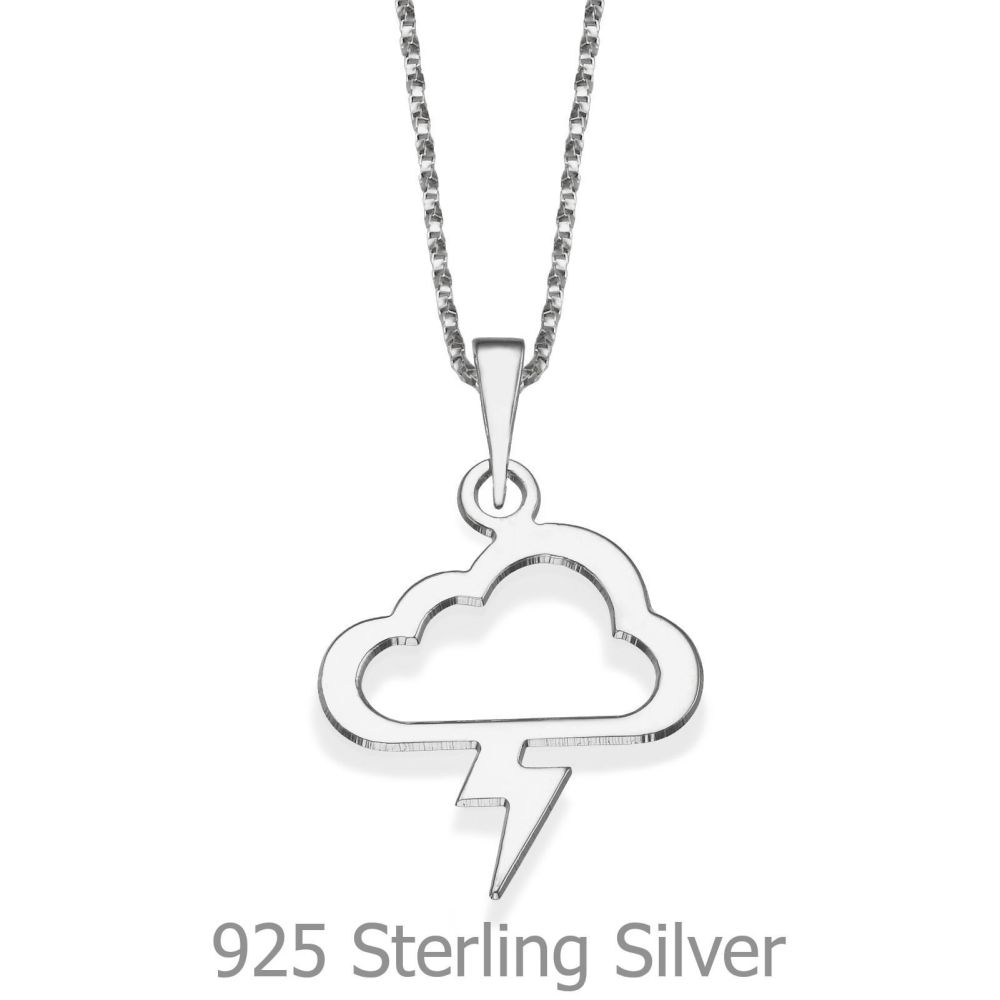 Girl's Jewelry | Pendant and Necklace in 925 Sterling Silver - Golden Lightening