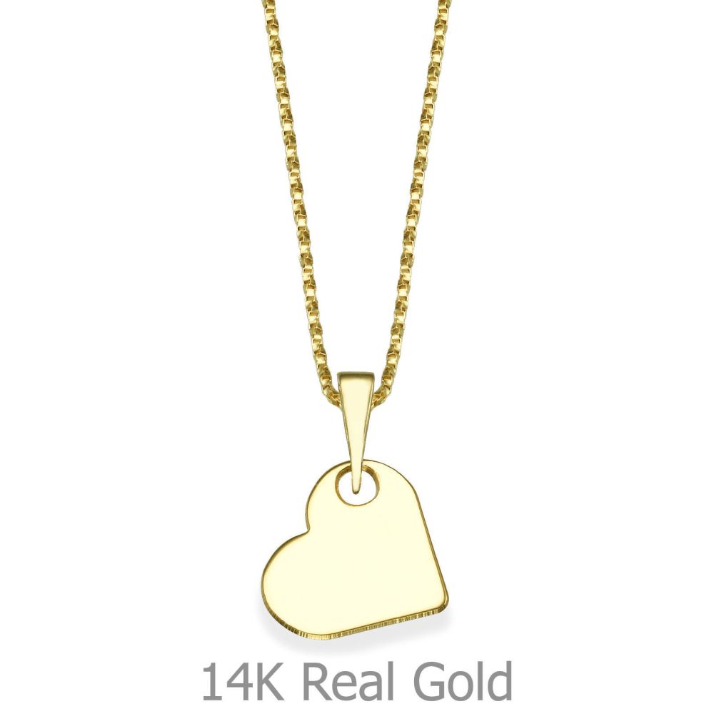 Girl's Jewelry | Pendant and Necklace in 14K Yellow Gold - Classic Heart
