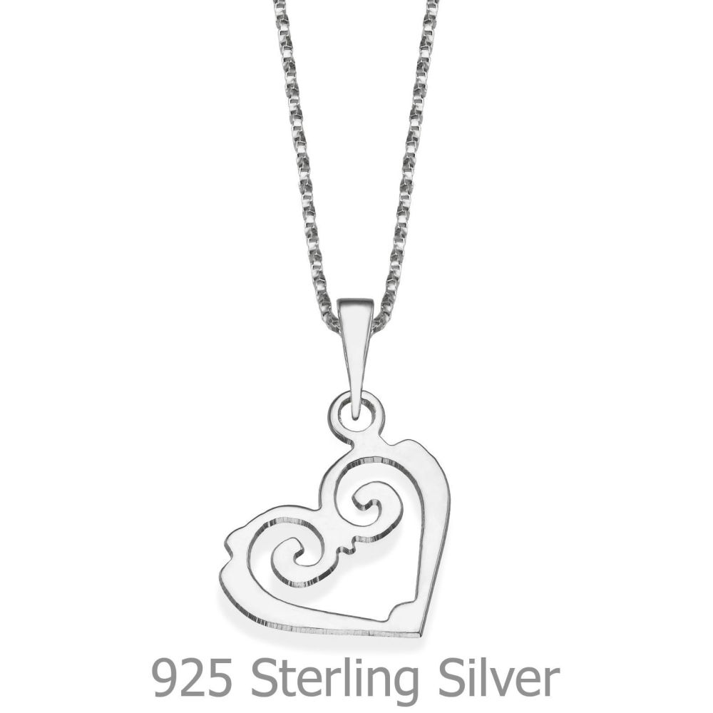 Girl's Jewelry | Pendant and Necklace in 925 Sterling Silver - Fairy Tale Heart