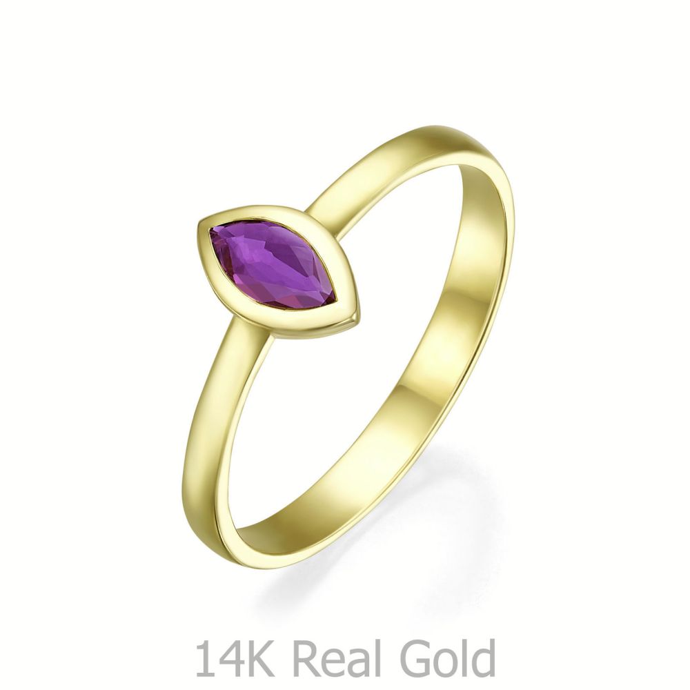 gold rings | 14K Yellow Gold Ruby ring - July