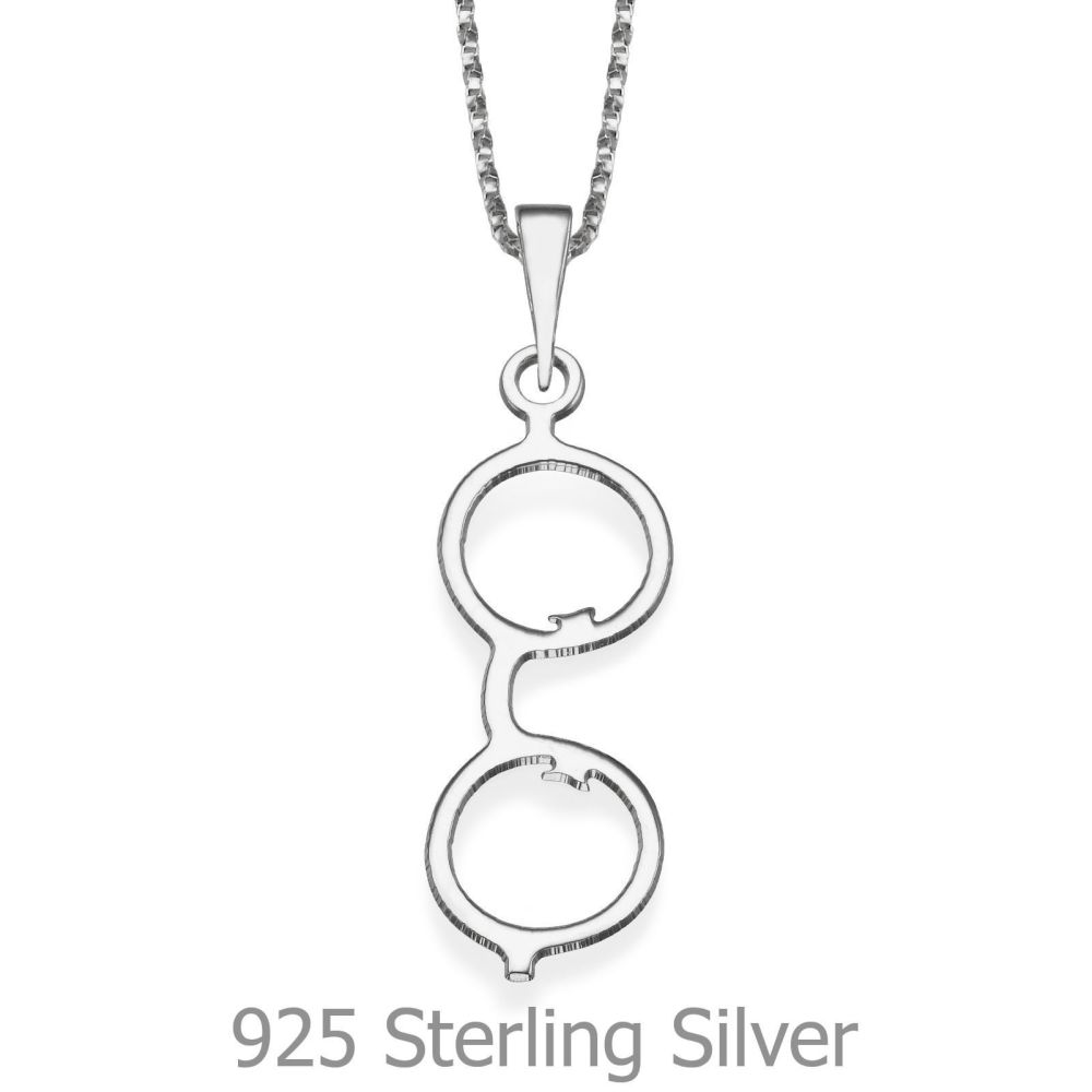 Girl's Jewelry | Pendant and Necklace in 925 Sterling Silver - Golden Glasses