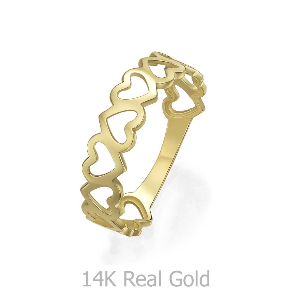 gold rings | 14K Yellow Gold Rings - Lola's hearts