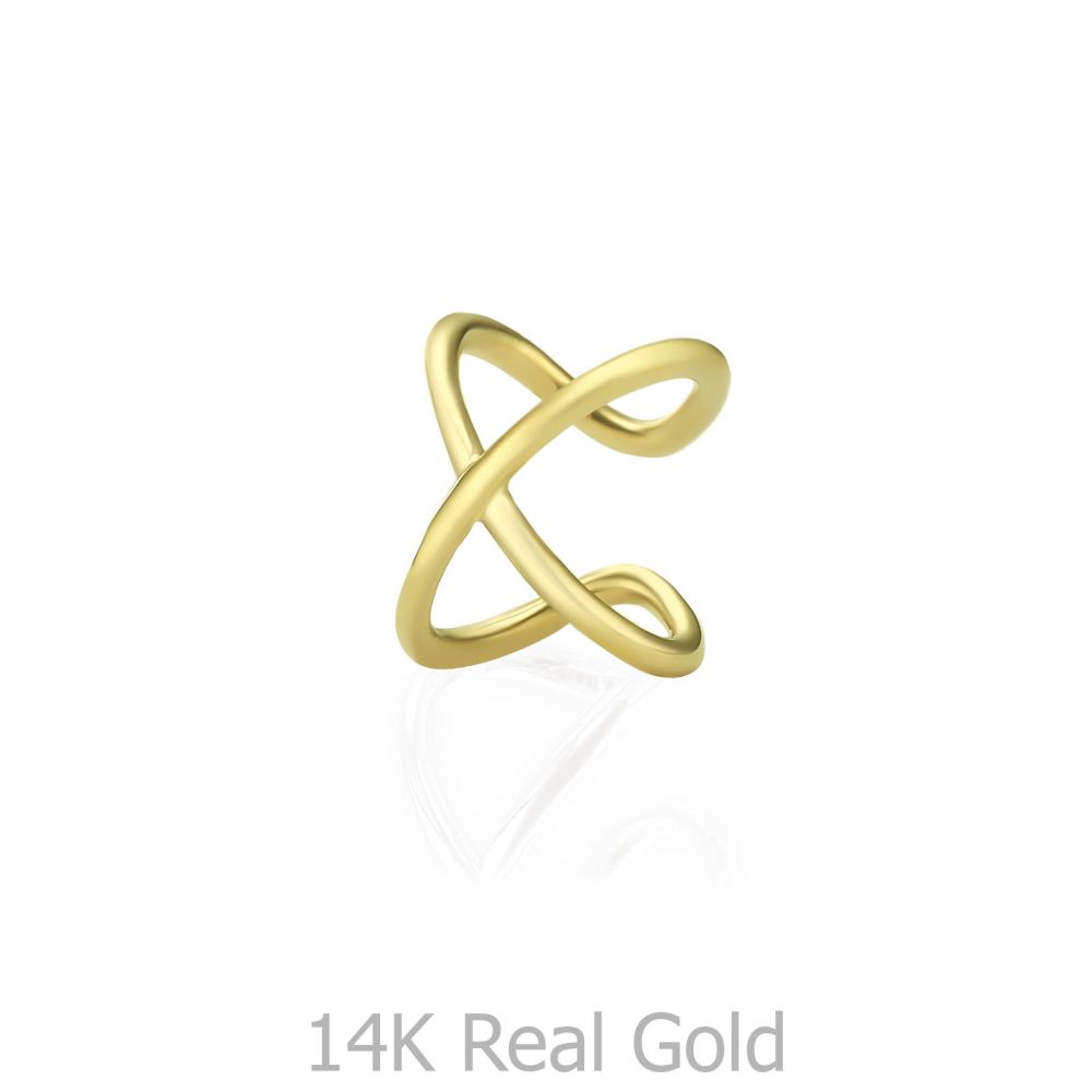 Gold Earrings | 14K Yellow Gold Earrings - Helix X
