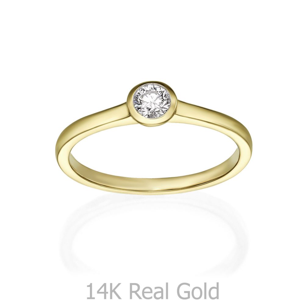 Diamond Jewelry | 14K Yellow Gold Diamond Ring - Moon