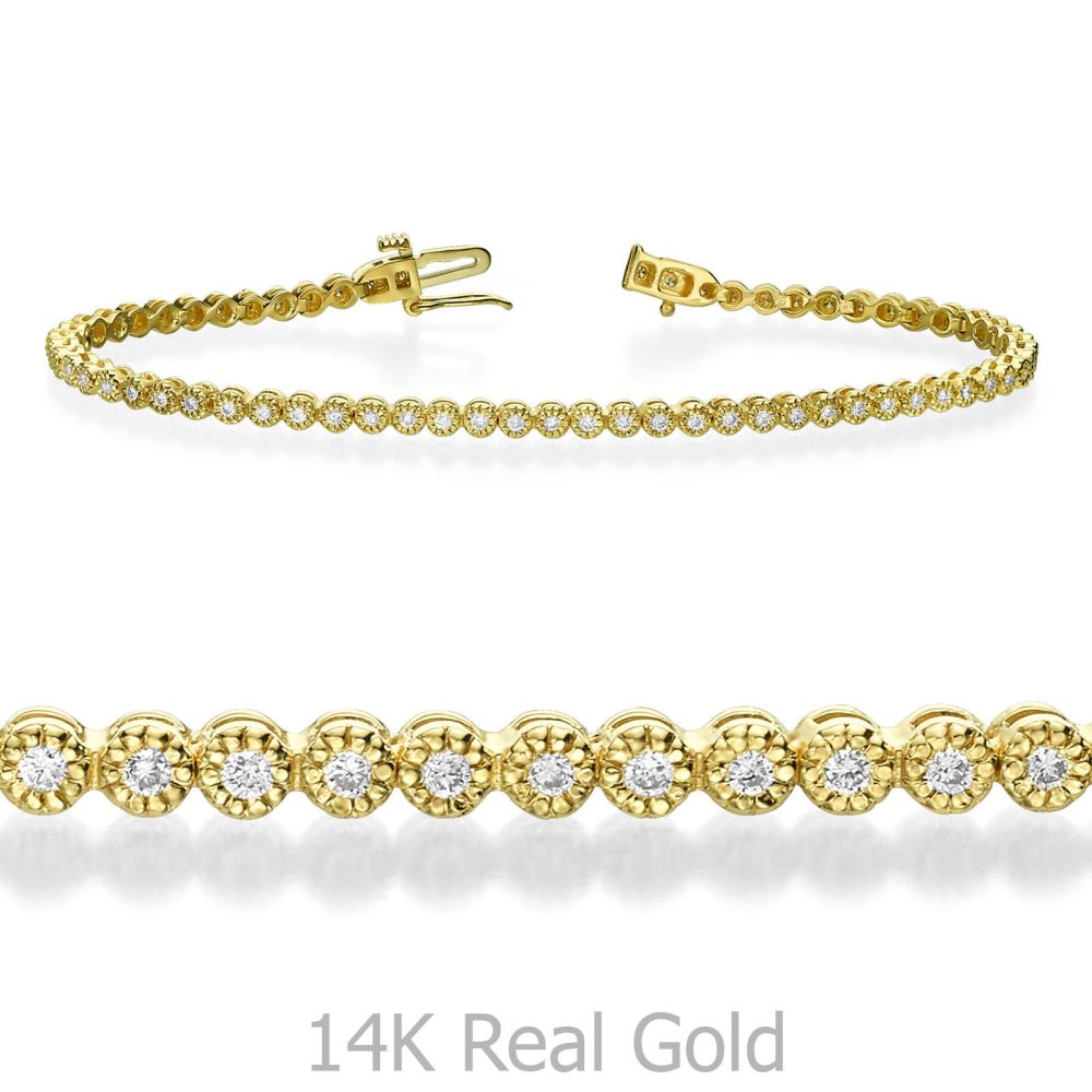 Diamond Jewelry | Diamond Tennis Bracelet in 14K Yellow Gold - Charlotte