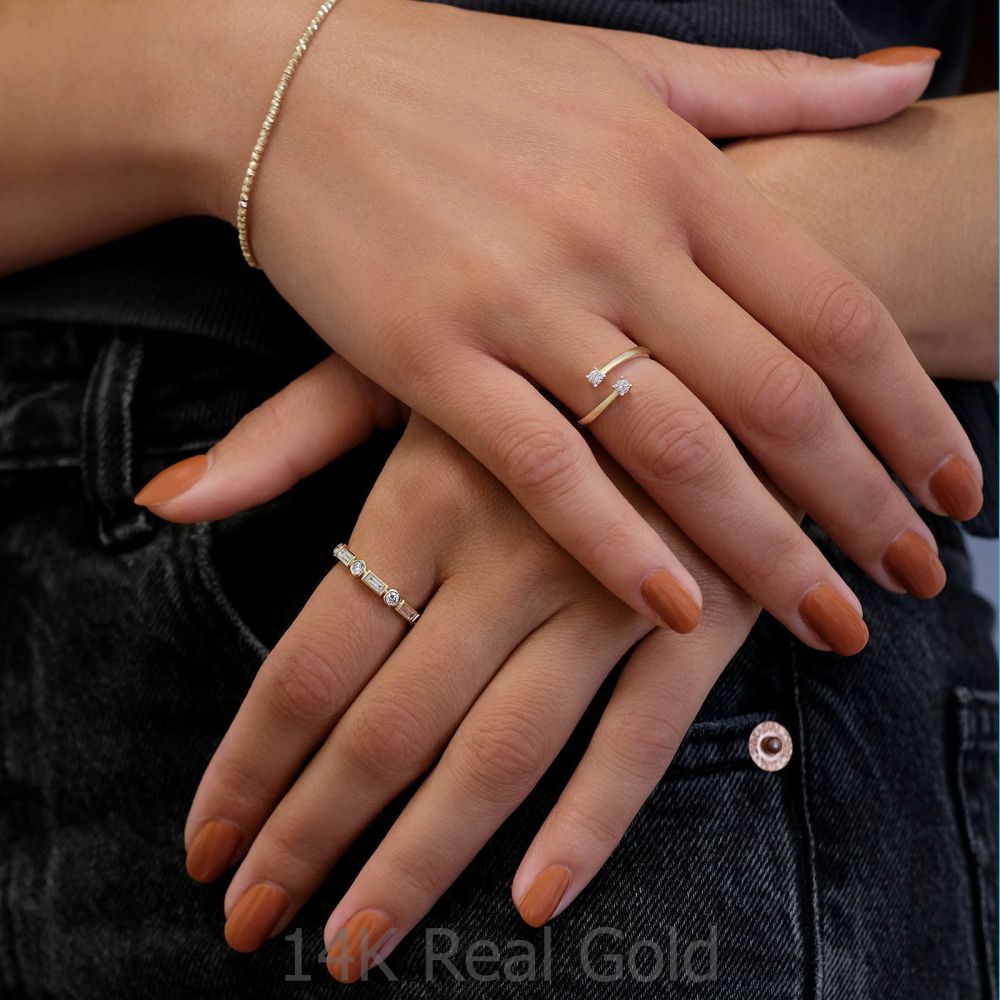 Diamond Jewelry | 14K Yellow Gold Diamond Ring - Ray