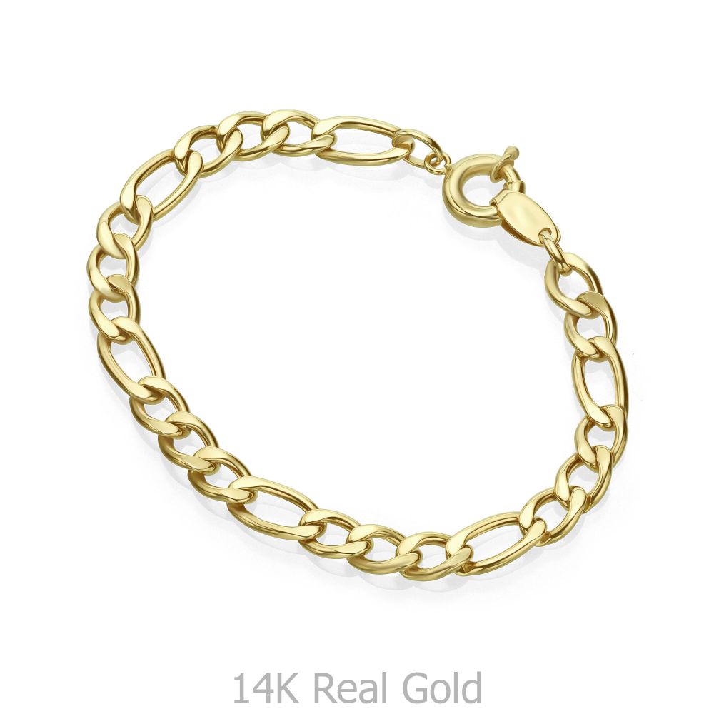 Women’s Gold Jewelry | 14K Yellow Gold Bracelet - Figaro