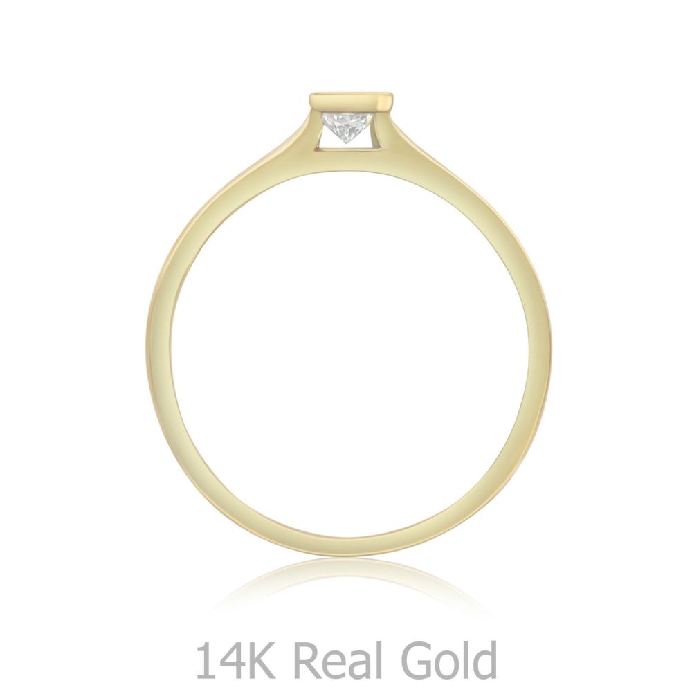 Diamond Jewelry | 14K Yellow Gold Diamond Ring - Drop