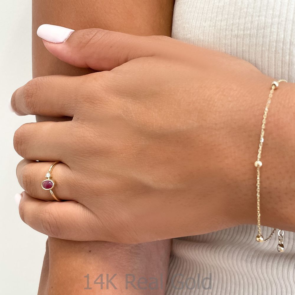Women’s Gold Jewelry | 14K Yellow Gold Ruby and Diamond ring - Jamie