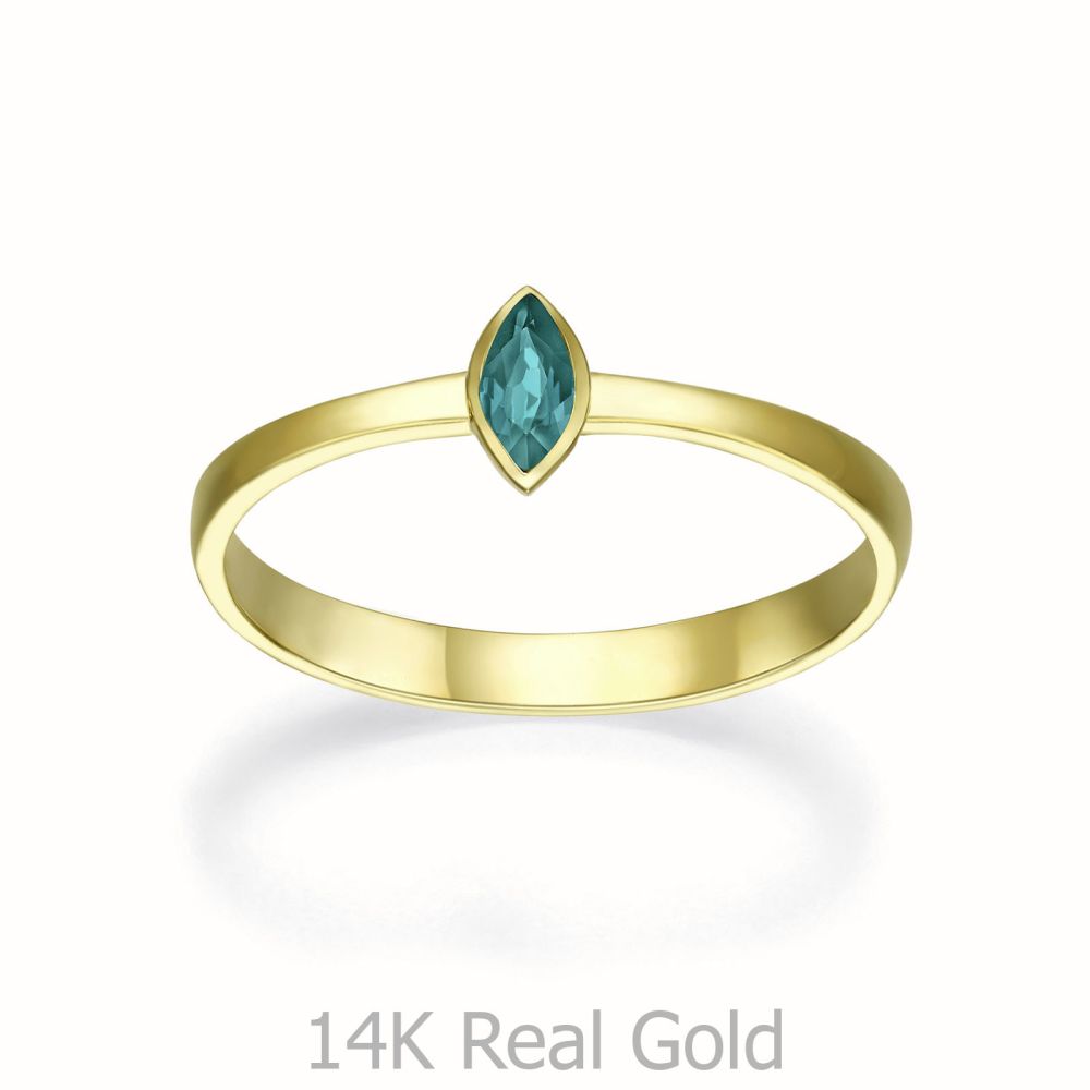 Diamond Jewelry | 14K Yellow Gold Emerald  ring - Valencia