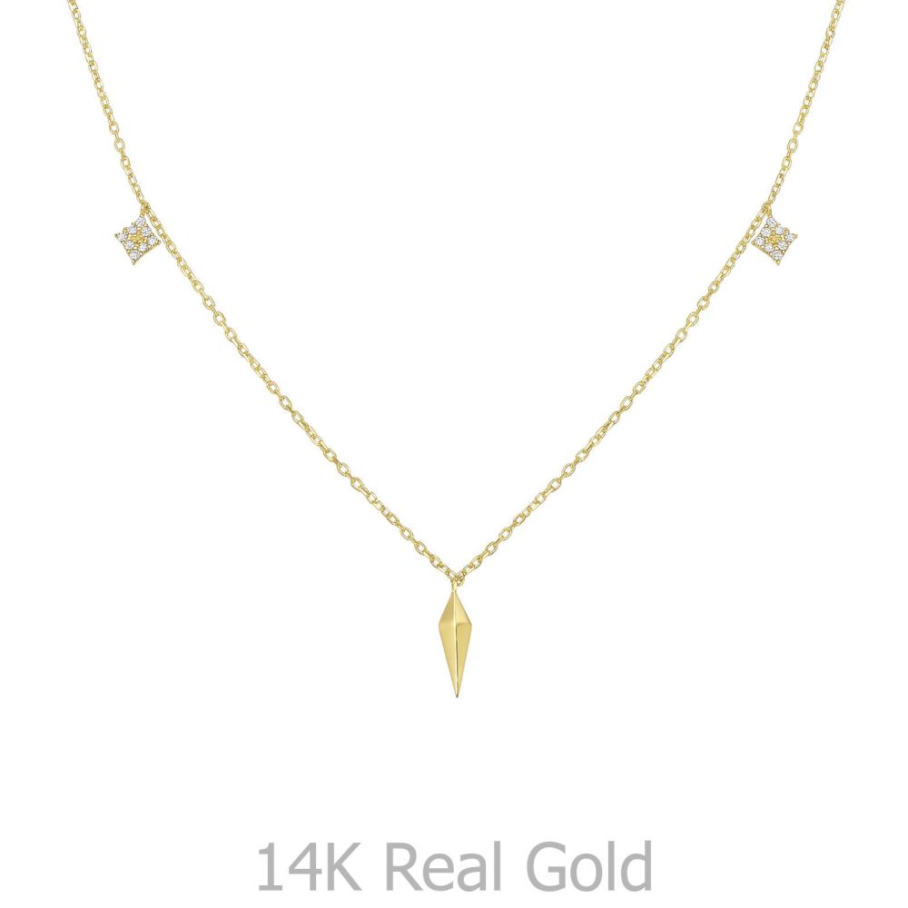 Gold Pendant | 14k Yellow gold women's pendant - Tiana