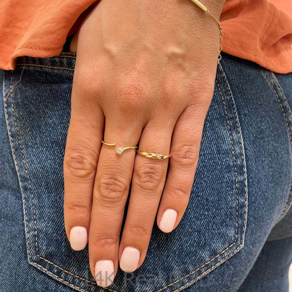 gold rings | 14K Yellow Gold Rings - Wind