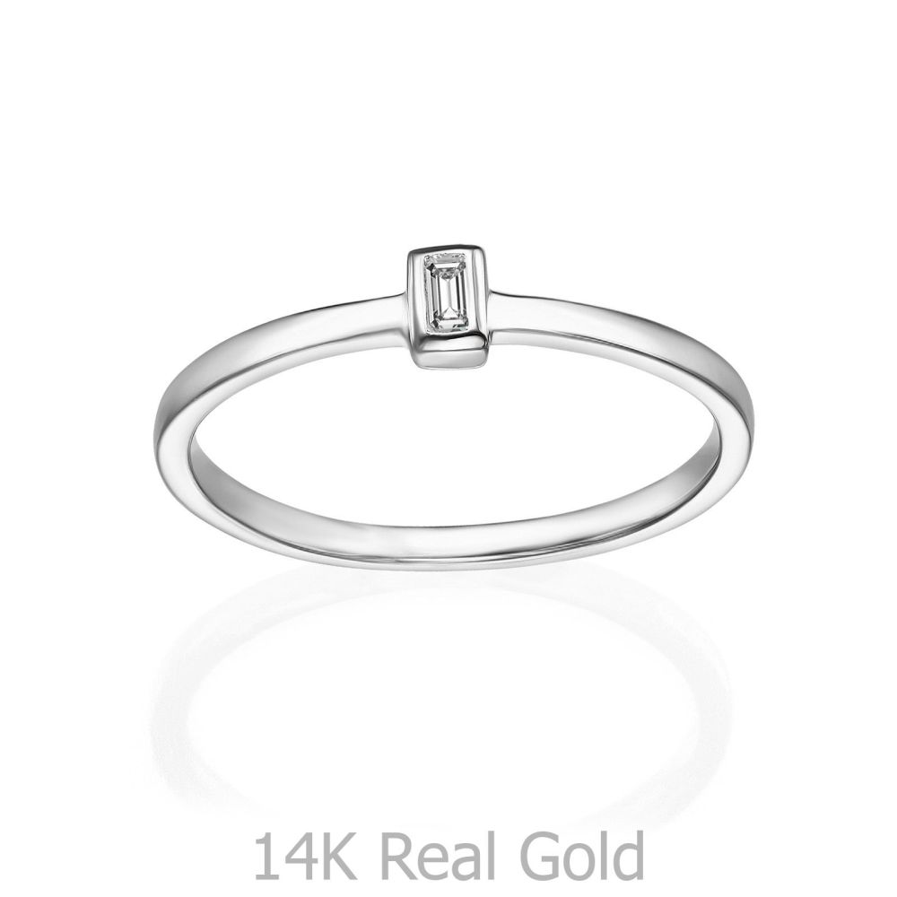 Diamond Jewelry | 14K White Gold Diamond Ring - Tai