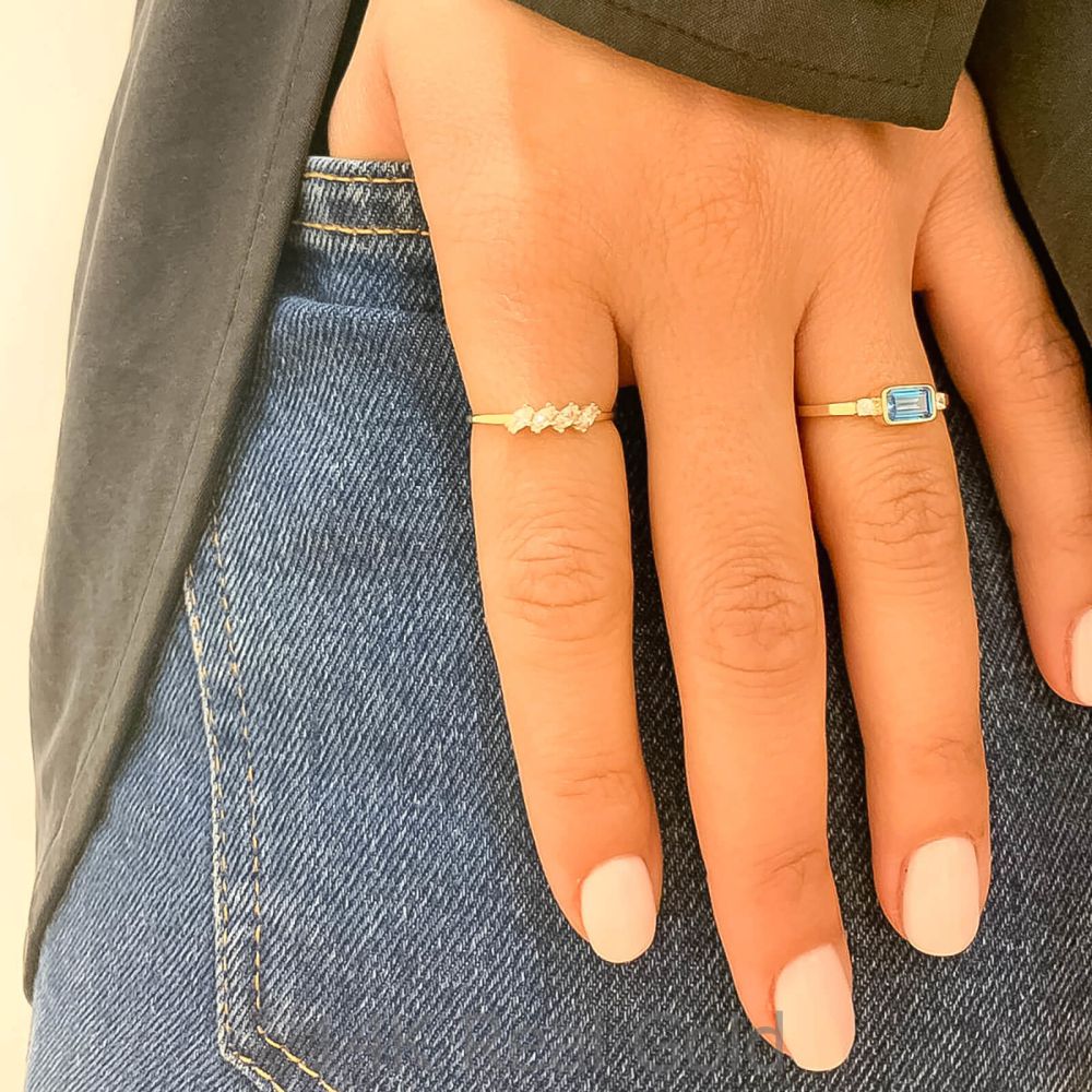 gold rings | 14K Yellow Gold Rings - Blue Annabelle
