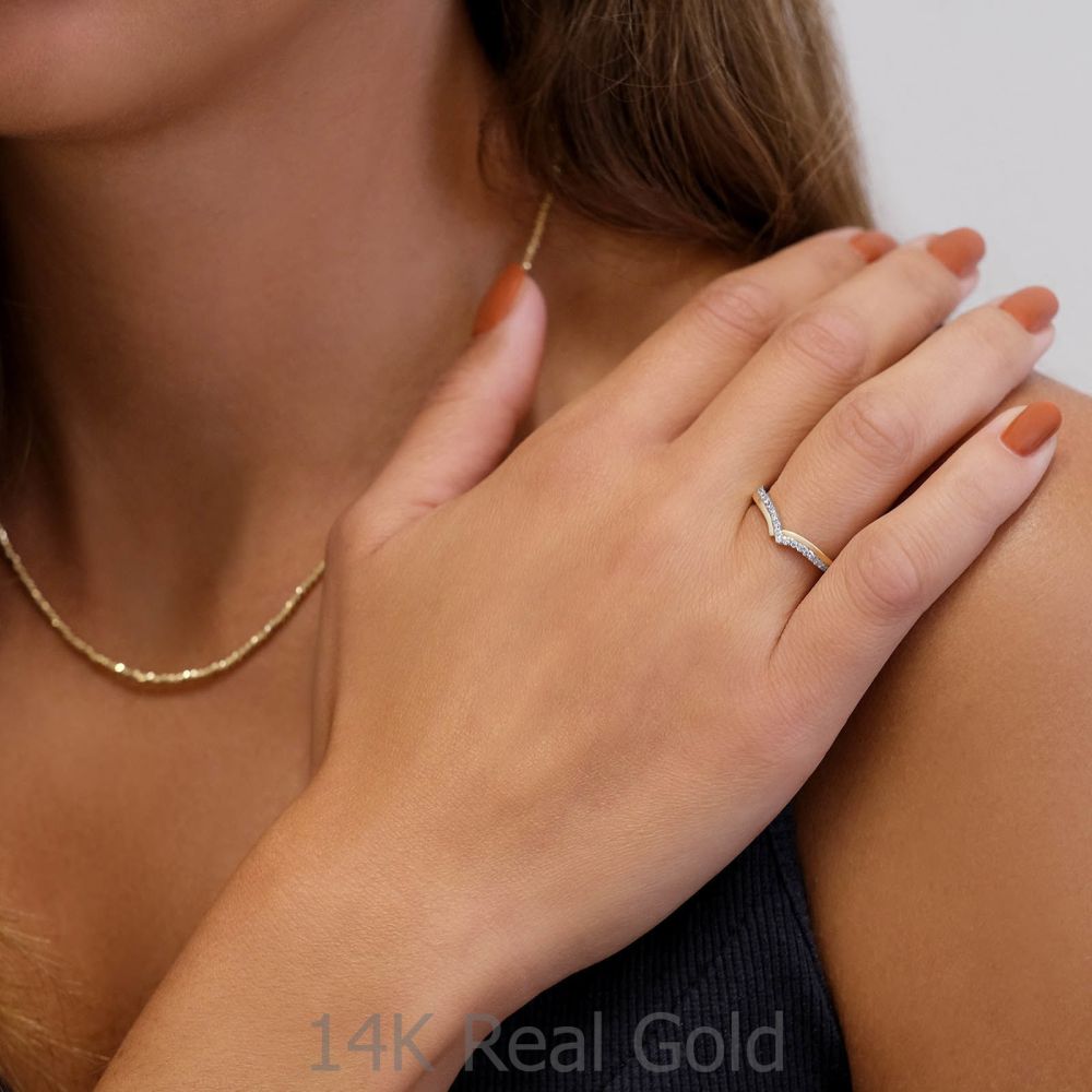 Diamond Jewelry | 14K Yellow Gold Diamond Ring - Xia