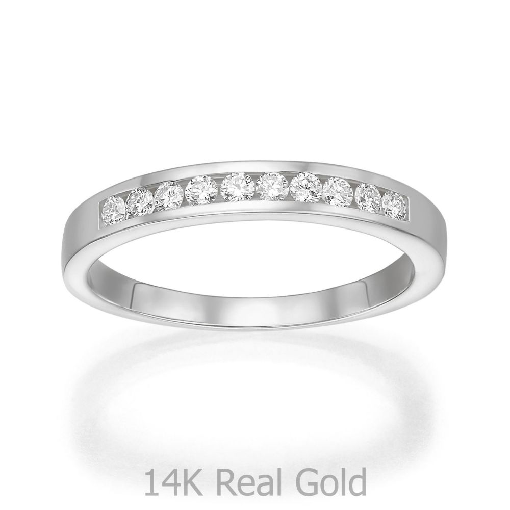 Diamond Jewelry | 14K White Gold Diamond Ring - Elizabeth