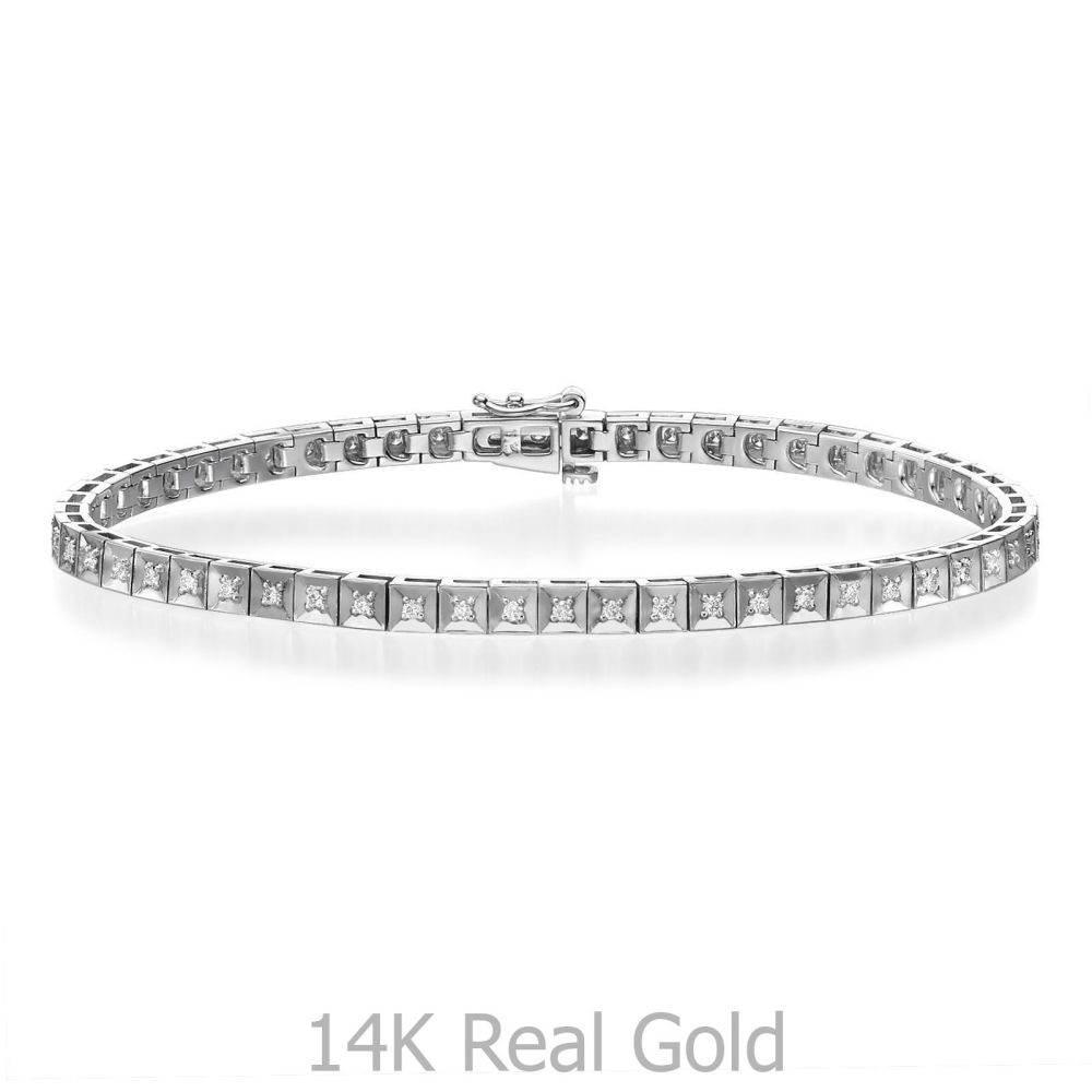 Diamond Jewelry | Diamond Tennis Bracelet in 14K White Gold - Jennifer