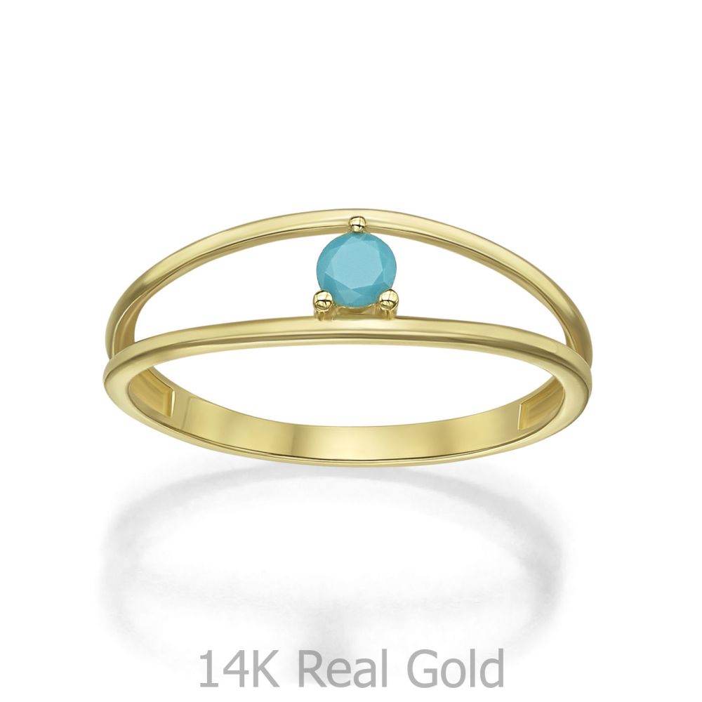 gold rings | 14K Yellow Gold Rings - Blue Erin