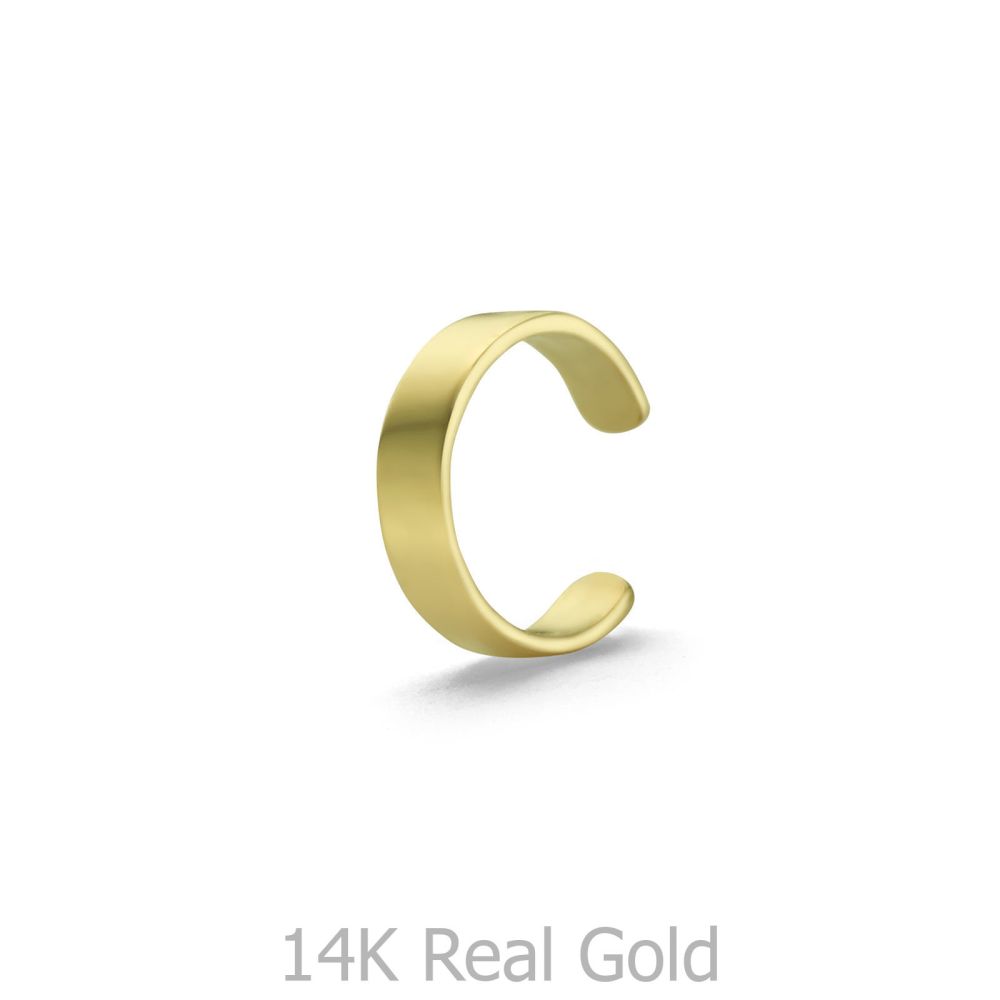 Gold Earrings | 14K Yellow Gold Earrings - Narrow Helix