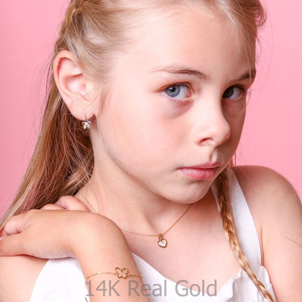 Girl's Jewelry | Pendant and Necklace in Yellow Gold -  Enraptured Heart