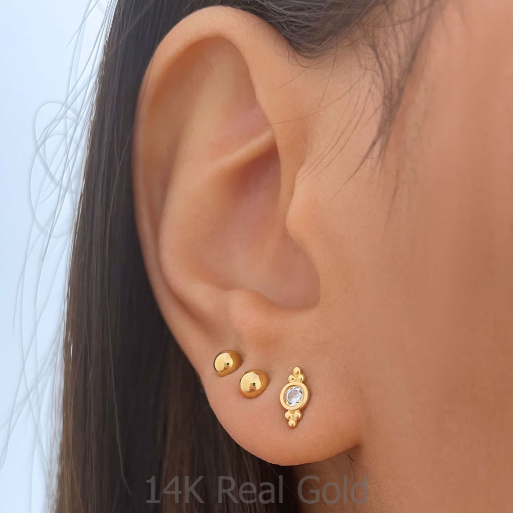Gold Earrings | 14K Yellow Gold Earrings - Ria