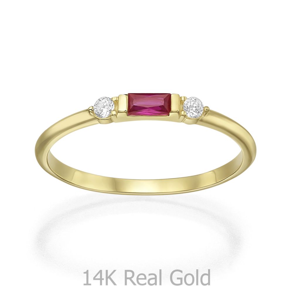 gold rings | 14K Yellow Gold Rings - Red Penelope