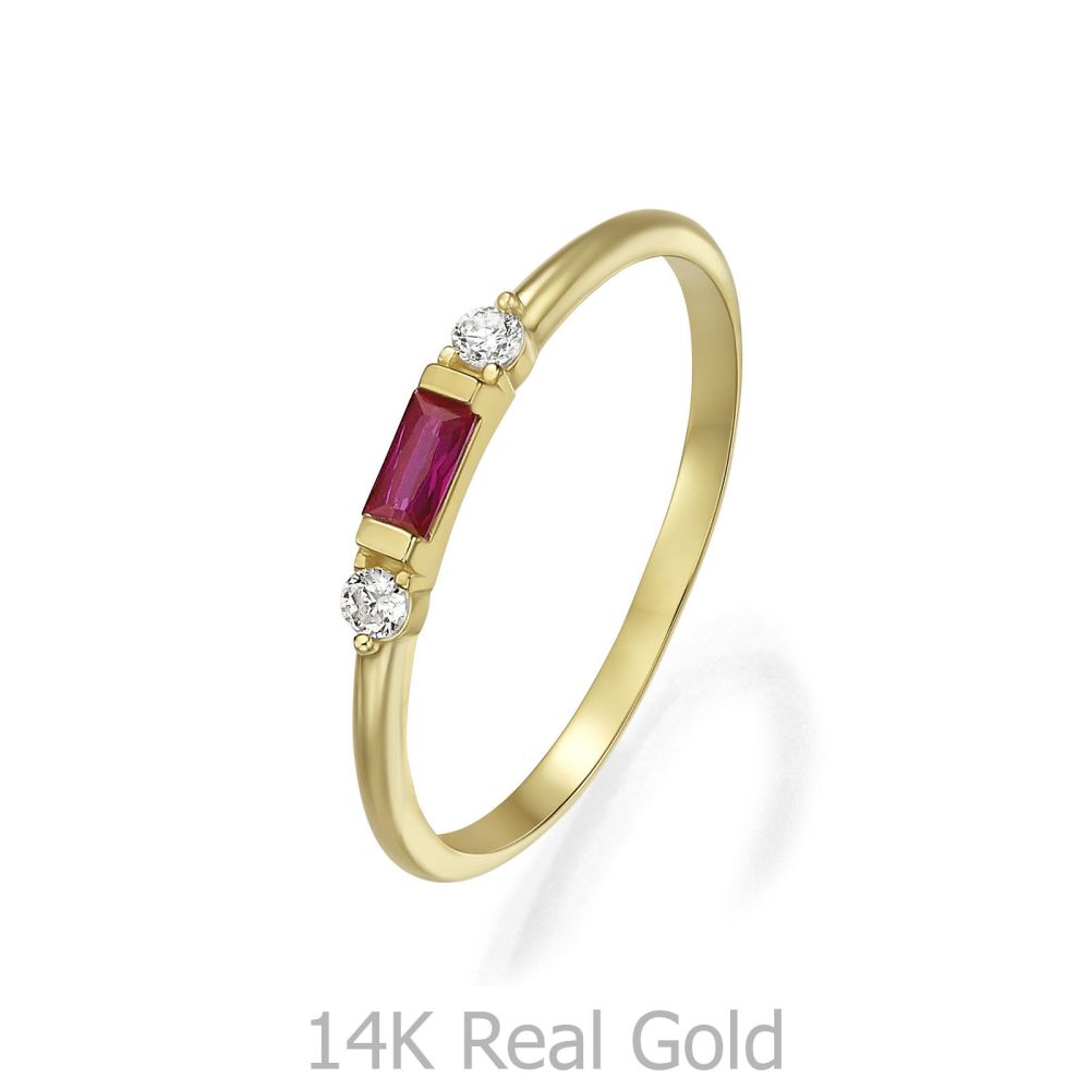 gold rings | 14K Yellow Gold Rings - Red Penelope