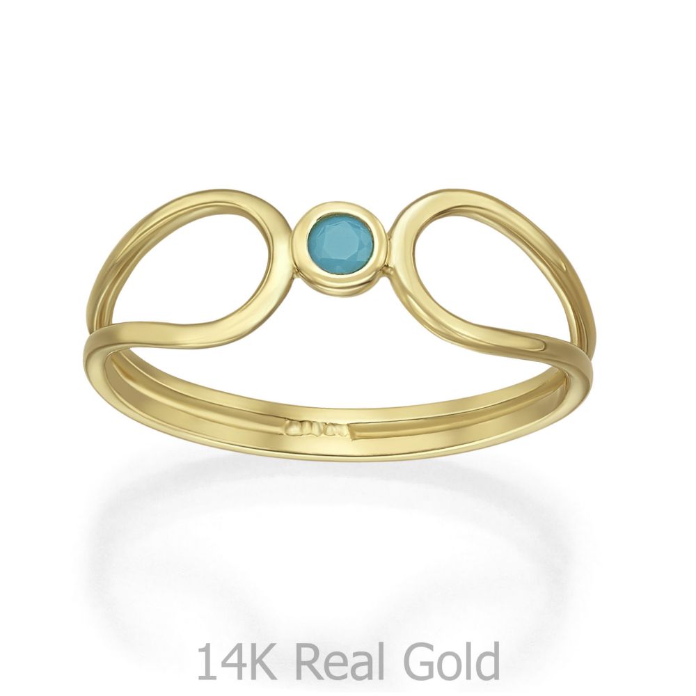 gold rings | 14K Yellow Gold Rings - Blue Ariel