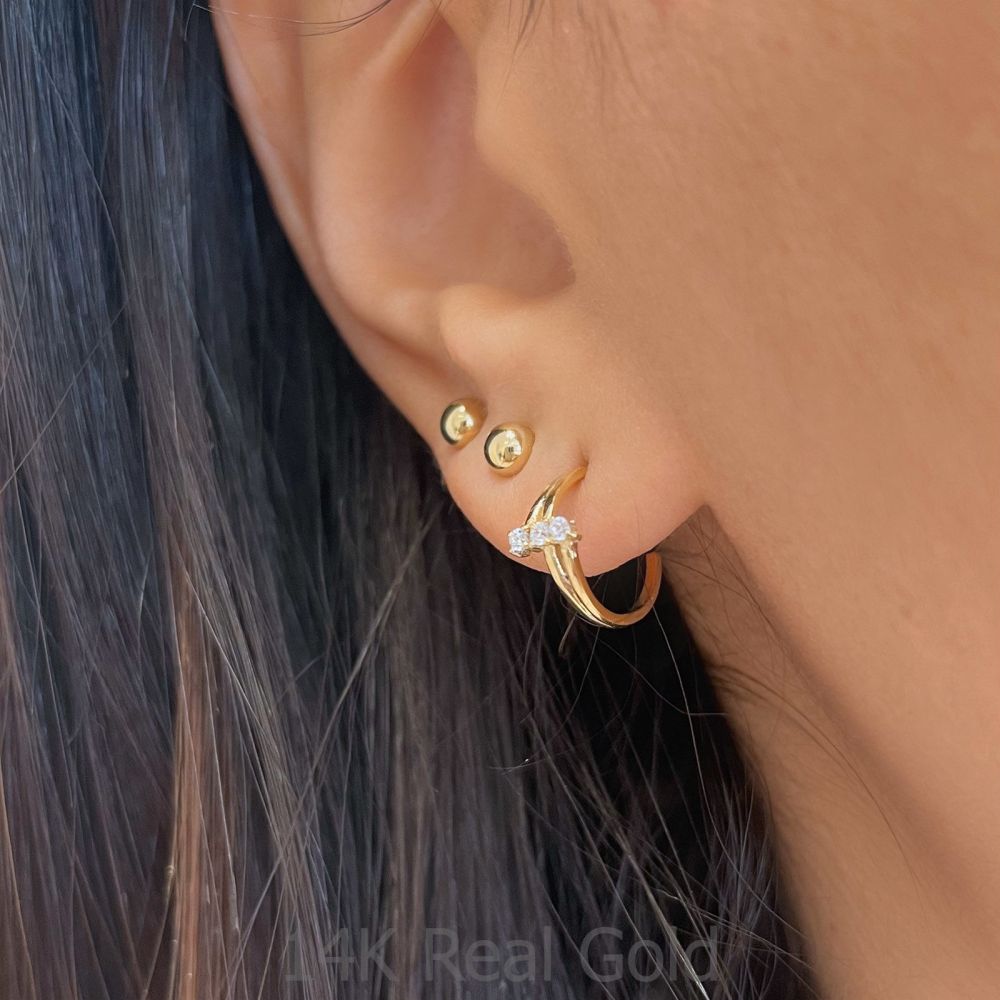 Gold Earrings | 14K Yellow Gold Earrings - Shane
