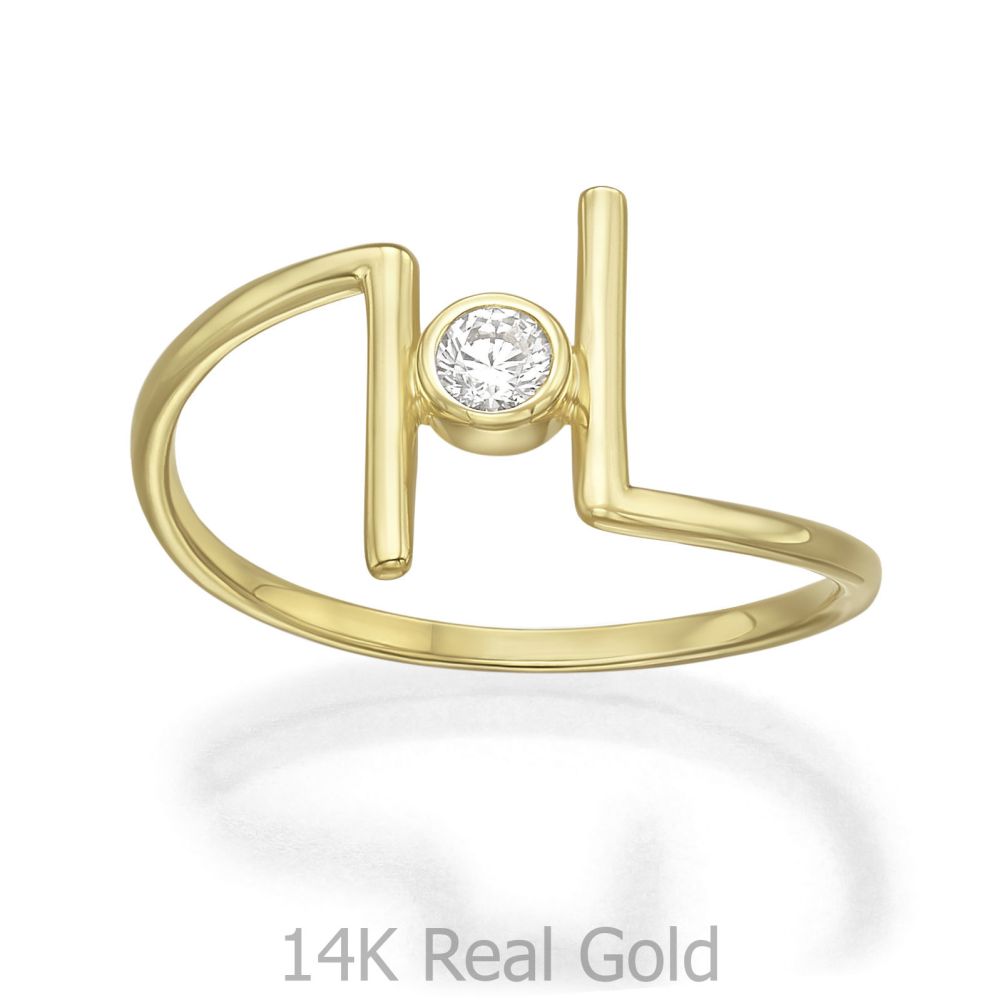 gold rings | 14K Yellow Gold Rings - Rain