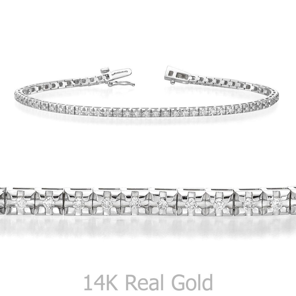 Diamond Jewelry | Diamond Tennis Bracelet in 14K White Gold - Kate