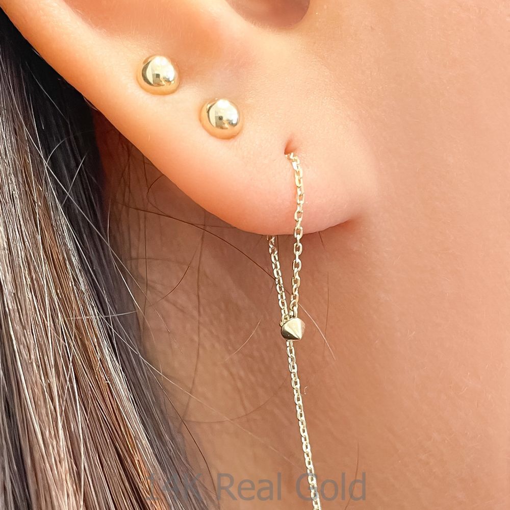 Gold Earrings | 14K Yellow Gold Earrings - Nit