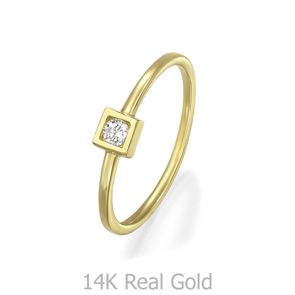 gold rings | 14K Yellow Gold Rings - Nicolette Square