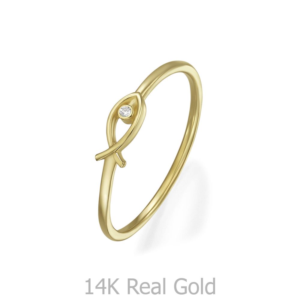 gold rings | 14K Yellow Gold Rings - Shimmering goldfish