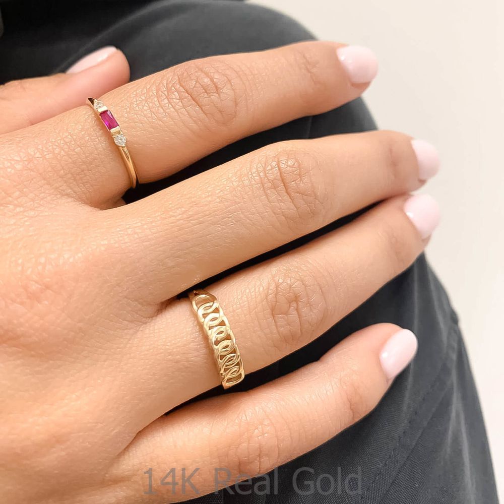 gold rings | 14K Yellow Gold Rings - Round Links