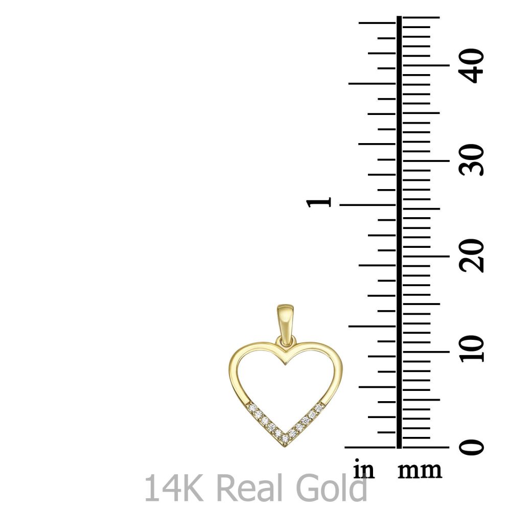 Women’s Gold Jewelry | 14k Yellow gold women's pendant - Nicole Heart