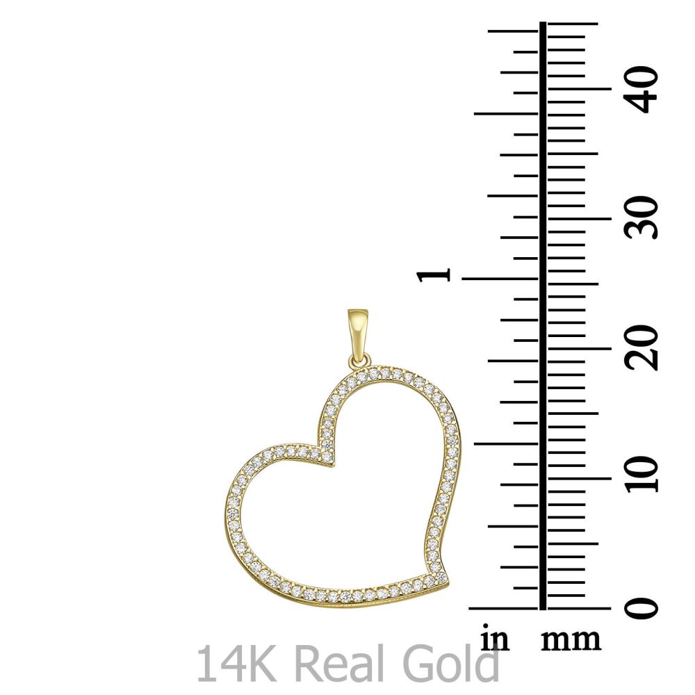 Women’s Gold Jewelry | 14k Yellow gold women's pendant - Rian Heart