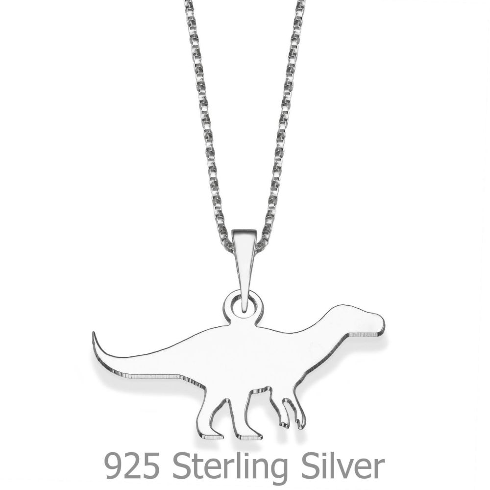 Girl's Jewelry | Pendant and Necklace in 925 Sterling Silver - Dino the Dinosaur
