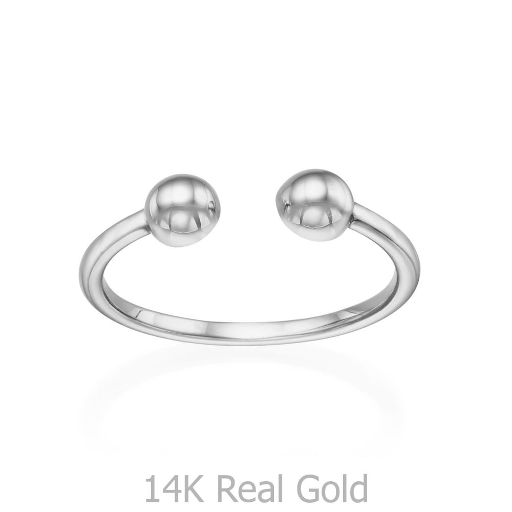 Women’s Gold Jewelry | Open Ring in 14K White Gold - Golden Circles