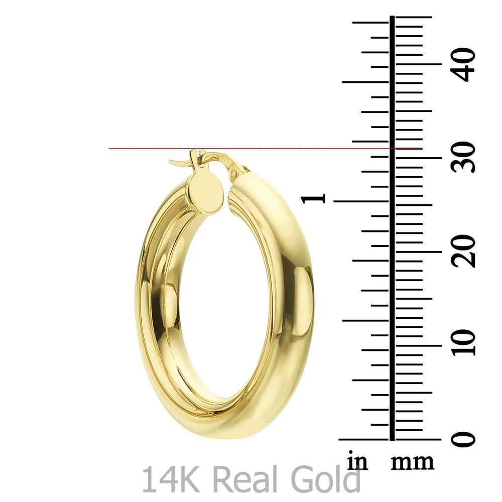 Women’s Gold Jewelry | 14K White Gold Women's Earrings - M (thick)
