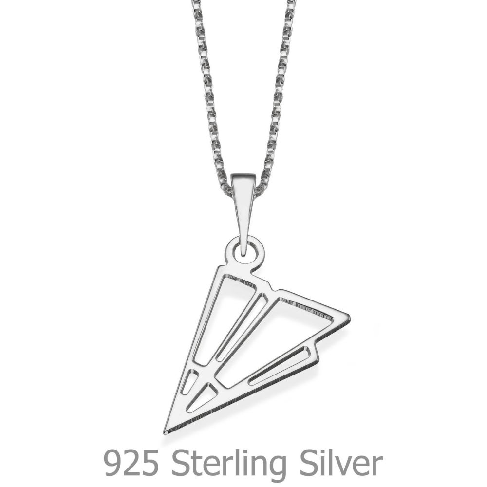 Girl's Jewelry | Pendant and Necklace in 925 Sterling Silver - Paper Airplane
