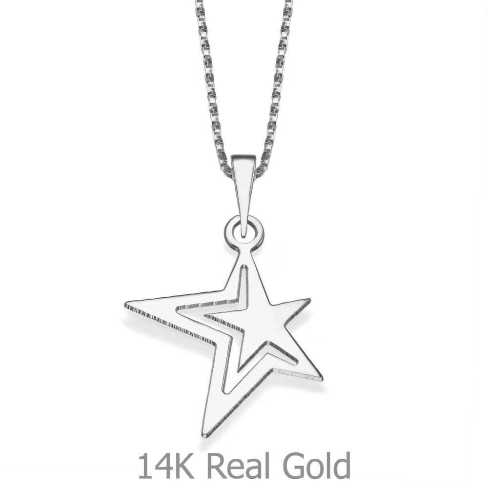 Girl's Jewelry | Pendant and Necklace in 14K White Gold - Northern Star